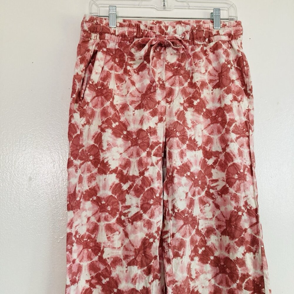 Old Navy Pants Tie Dye Pink Side Pockets Beachy Tie Waist Wide Leg Sz Small